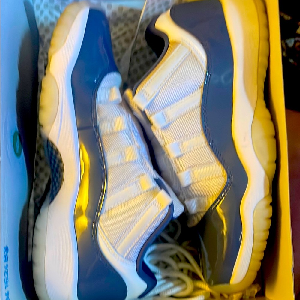 Jordan Blue and White Sneakers with High-Top Design
